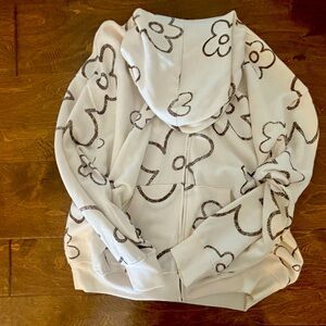 Floral Hoodie with Black Outline